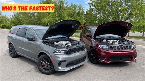 So, they are a bit closer on this statistic. . Jeep srt vs trackhawk race
